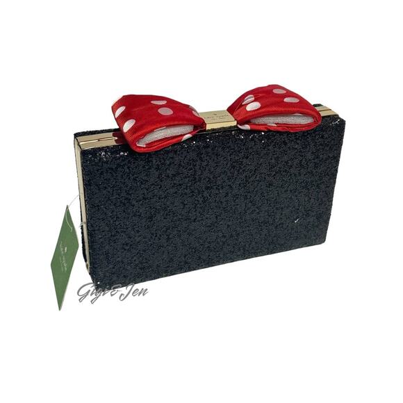 Kate Spade minnie mouse minnie bow clasp Clutch - Picture 1 of 12